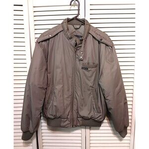 Vintage Members Only Bomber Jacket Gray Full Zip Snap Classic Men's Size 42